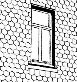 Fish-scale wall tiles