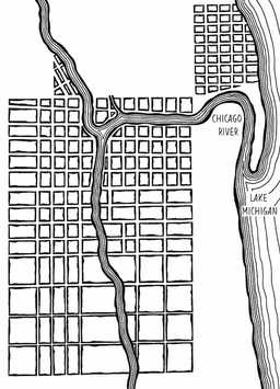 Hathaway's 1834 map of Chicago