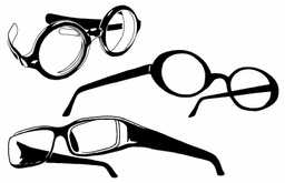 Eyewear worn by (from top) Le Corbusier, Jane Jacobs and Daniel Libeskind