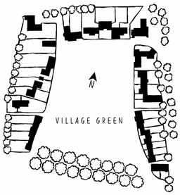 A plan for a hamlet from Raymond Unwin's 1901 The Art of Building a Home